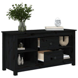 vidaXL Meuble TV Noir 103x36,5x52 cm Bois de pin massif