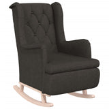 vidaXL Fauteuil et pieds à bascule en bois d'hévéa solide crème Tissu