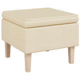 vidaXL Fauteuil et pieds à bascule en bois d'hévéa solide crème Tissu
