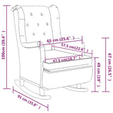 vidaXL Fauteuil et pieds à bascule en bois d'hévéa solide crème Tissu