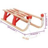 vidaXL Traîneau pliable en bois avec dossier 119 cm  