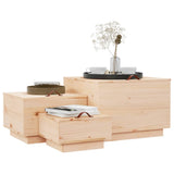 vidaXL Boîtes de rangement et couvercles 3 pcs Noir Bois massif de pin