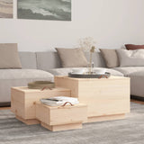 vidaXL Boîtes de rangement et couvercles 3 pcs Noir Bois massif de pin