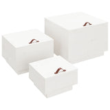 vidaXL Boîtes de rangement et couvercles 3 pcs Noir Bois massif de pin