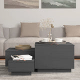 vidaXL Boîtes de rangement et couvercles 3 pcs Noir Bois massif de pin