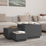 vidaXL Boîtes de rangement et couvercles 3 pcs Noir Bois massif de pin
