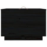 vidaXL Boîtes de rangement et couvercles 3 pcs Noir Bois massif de pin