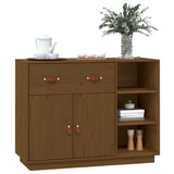 vidaXL Buffet Noir 98,5x40x75 cm Bois massif de pin