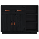 vidaXL Buffet Noir 98,5x40x75 cm Bois massif de pin