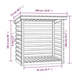 vidaXL Support pour bois de chauffage Blanc 108x73x108 cm Bois de pin
