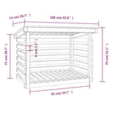 vidaXL Support pour bois de chauffage Blanc 108x73x108 cm Bois de pin