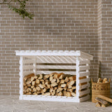 vidaXL Support pour bois de chauffage Blanc 108x73x108 cm Bois de pin