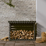 vidaXL Support pour bois de chauffage Blanc 108x73x108 cm Bois de pin