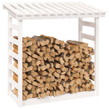 vidaXL Support pour bois de chauffage Blanc 108x64,5x78 cm Bois de pin