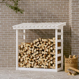 vidaXL Support pour bois de chauffage Blanc 108x64,5x78 cm Bois de pin