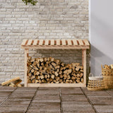 vidaXL Support pour bois de chauffage Blanc 108x64,5x78 cm Bois de pin