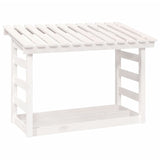 vidaXL Support pour bois de chauffage Blanc 108x64,5x78 cm Bois de pin
