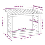 vidaXL Support pour bois de chauffage Blanc 108x64,5x78 cm Bois de pin