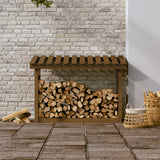 vidaXL Support pour bois de chauffage Blanc 108x64,5x78 cm Bois de pin