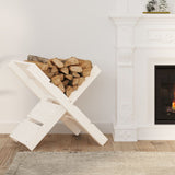 vidaXL Porte-bûches Blanc 47x39,5x48 cm Bois massif de pin
