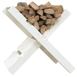 vidaXL Porte-bûches Blanc 47x39,5x48 cm Bois massif de pin