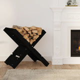 vidaXL Porte-bûches Blanc 47x39,5x48 cm Bois massif de pin