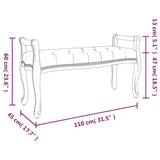 vidaXL Banc Bleu 110x45x60 cm Velours