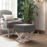 vidaXL Tabouret de rangement 45x45x49 cm lin