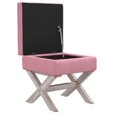 vidaXL Tabouret de rangement 45x45x49 cm lin