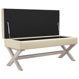 vidaXL Tabouret de rangement 45x45x49 cm lin