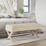 vidaXL Tabouret de rangement 45x45x49 cm lin