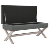 vidaXL Tabouret de rangement 45x45x49 cm lin