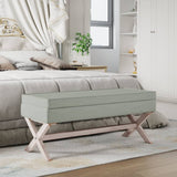 vidaXL Tabouret de rangement 45x45x49 cm lin
