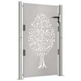 vidaXL Portail de jardin 105x155 cm acier corten conception de l'arbre