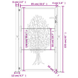 vidaXL Portail de jardin 105x155 cm acier corten conception de l'arbre