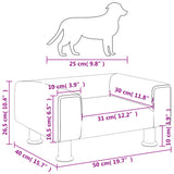 vidaXL Lit pour chien gris clair 50x40x26,5 cm velours