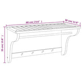 vidaXL Porte-serviette 60x30x35 cm Bois massif de noyer
