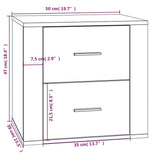 vidaXL Table de chevet Chêne fumé 50x39x47 cm