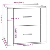 vidaXL Table de chevet Chêne fumé 50x39x47 cm