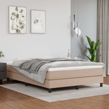vidaXL Cadre de lit Cappuccino 140x190 cm Similicuir