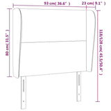 vidaXL Tête de lit avec oreilles Gris 93x23x118/128 cm Similicuir