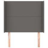 vidaXL Tête de lit avec oreilles Gris 93x16x118/128 cm Similicuir