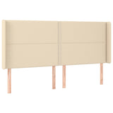 vidaXL Tête de lit avec oreilles Crème 183x16x118/128 cm Tissu