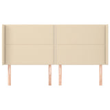 vidaXL Tête de lit avec oreilles Crème 183x16x118/128 cm Tissu
