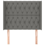 vidaXL Tête de lit avec oreilles Gris foncé 93x16x118/128 cm Tissu
