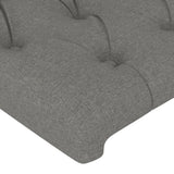 vidaXL Tête de lit avec oreilles Gris foncé 93x16x118/128 cm Tissu