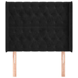 vidaXL Tête de lit avec oreilles Noir 103x16x118/128 cm Velours