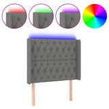 vidaXL Tête de lit à LED Gris foncé 93x16x118/128 cm Tissu