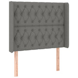 vidaXL Tête de lit à LED Gris foncé 93x16x118/128 cm Tissu