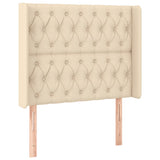 vidaXL Tête de lit à LED Crème 93x16x118/128 cm Tissu